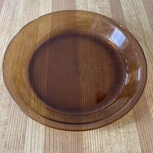 Anchor Hocking 9" Pie Plate Amber Glass #460 Ovenproof #13 USA Thanksgiving